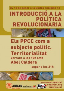 Sopar tertúlia GENER- Els PPCC com a subjecte polític. Territorialitat